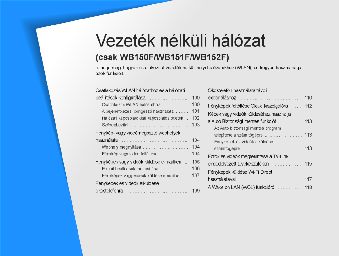 Samsung EC-WB150FBDWE3, EC-WB150FBPWE1 manual Okostelefon használata távoli, Fényképek feltöltése Cloud kiszolgálóra …… 