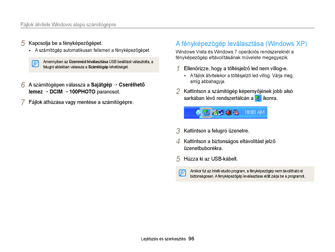 Samsung EC-WB150FBPBE1 Ellenőrizze, hogy a töltésjelző led nem villog-e, Számítógépen válassza a Sajátgép “ Cserélhető 