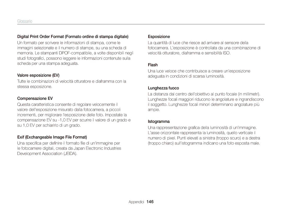 Samsung EC-WB150FDDWME, EC-WB150FBPWE1, EC-WB150FBPBE1, EC-WB150FDDBME manual Glossario, Flash 