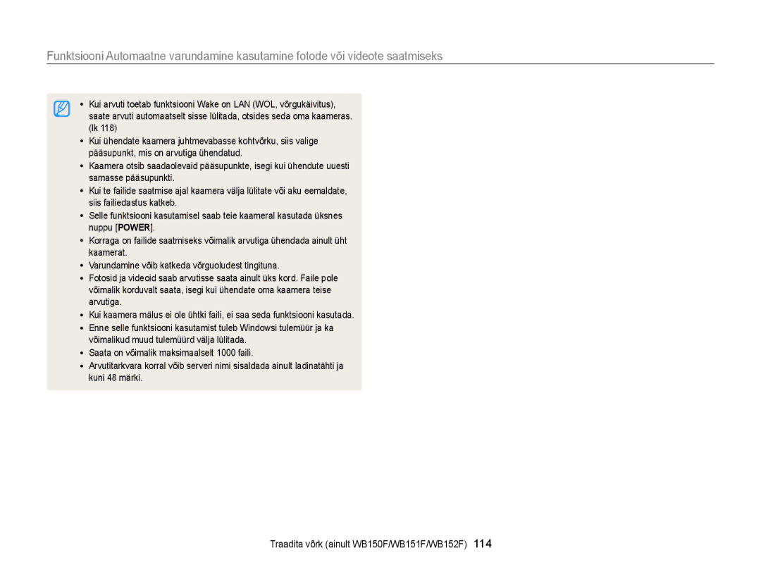 Samsung EC-WB150FBPWE2, EC-WB150FBPBE2, EC-WB150FBPRE2, EC-WB150FBDBE2, EC-WB150FBDWE2 manual 