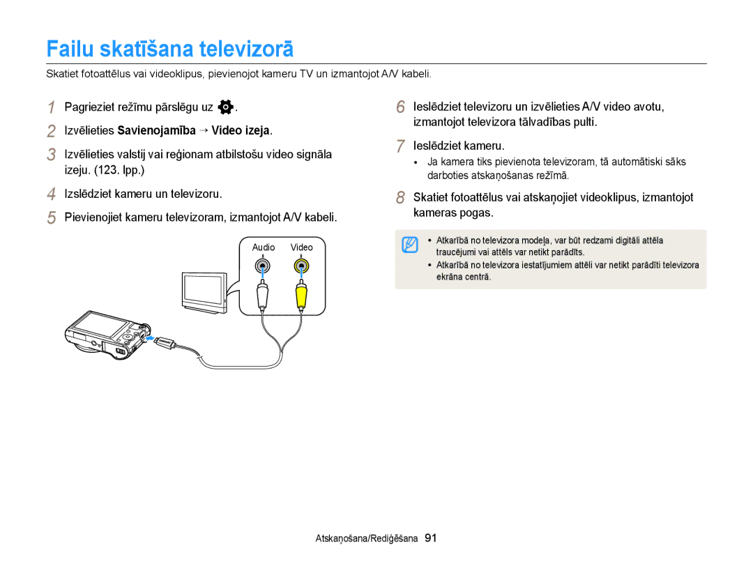 Samsung EC-WB150FBPRE2, EC-WB150FBPWE2 manual Failu skatīšana televizorā, Pagrieziet režīmu pārslēgu uz n, Izeju . lpp 