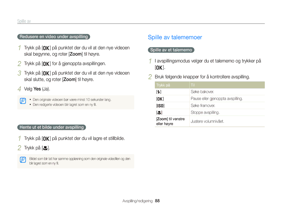 Samsung EC-WB2000BPBE2 manual Trykk på o på punktet der du vil at den nye videoen, Hente ut et bilde under avspilling 