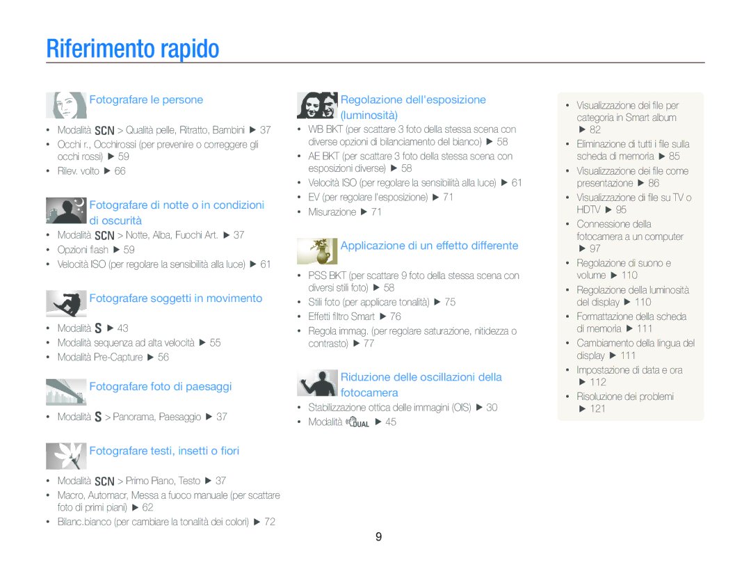 Samsung EC-WB2000BPBIT manual Riferimento rapido, Fotografare le persone 