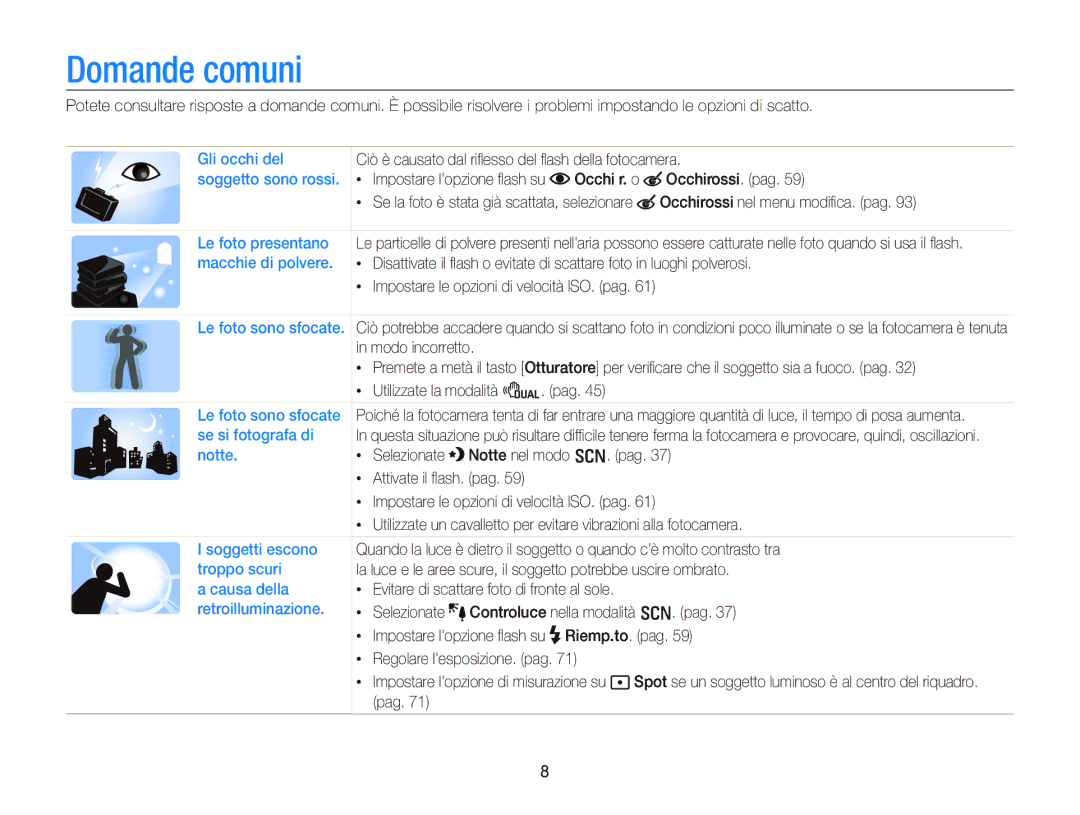 Samsung EC-WB2000BPBIT manual Domande comuni 