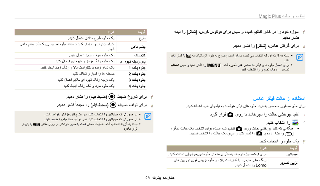 Samsung EC-WB200FBDBSA manual دینک داجیا دایز گنر و لااب تسارتنک اب هدنز یامن کی, تلاپ هولج, دینک فافش و زیمت ار اه هنحص 