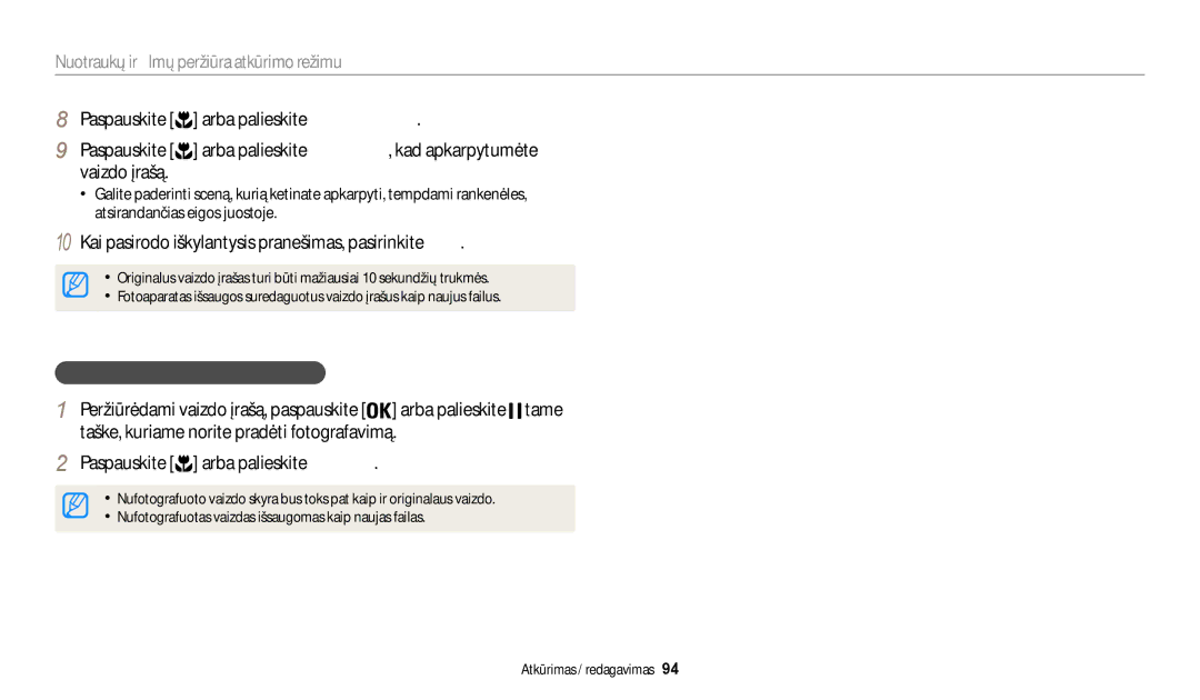 Samsung EC-WB200FBPBE2 Paspauskite Arba palieskite Galinis taškas, Vaizdo įrašą, Vaizdo fotografavimas iš vaizdo įrašo 