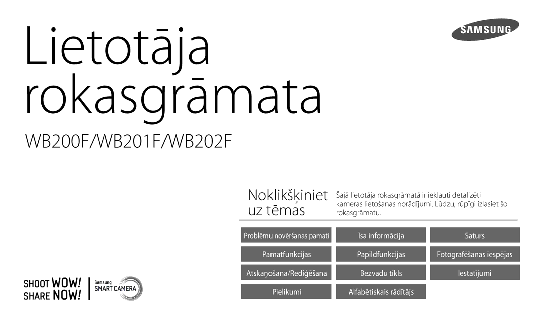 Samsung EC-WB200FBPBE2 manual Lietotāja Rokasgrāmata 