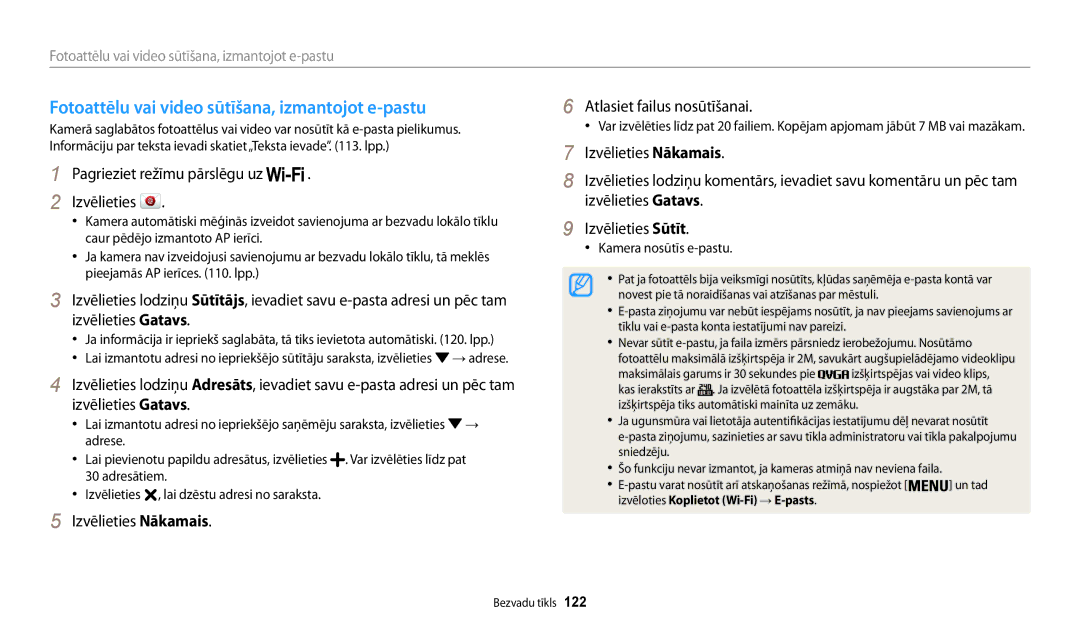 Samsung EC-WB200FBPBE2 Fotoattēlu vai video sūtīšana, izmantojot e-pastu, Izvēlieties Nākamais Atlasiet failus nosūtīšanai 