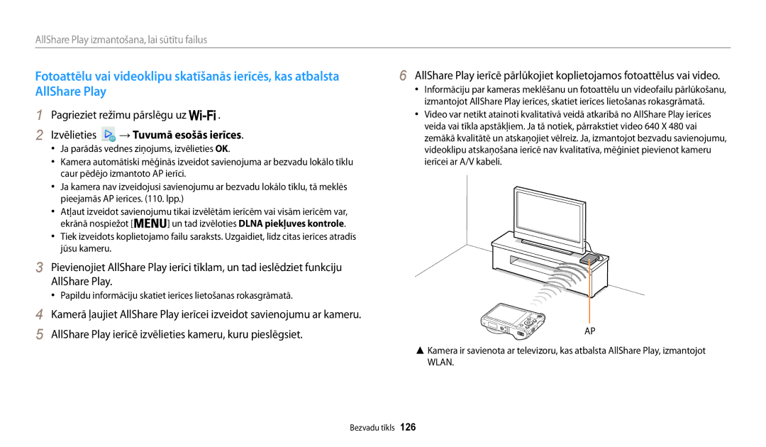 Samsung EC-WB200FBPBE2 Izvēlieties → Tuvumā esošās ierīces, Papildu informāciju skatiet ierīces lietošanas rokasgrāmatā 