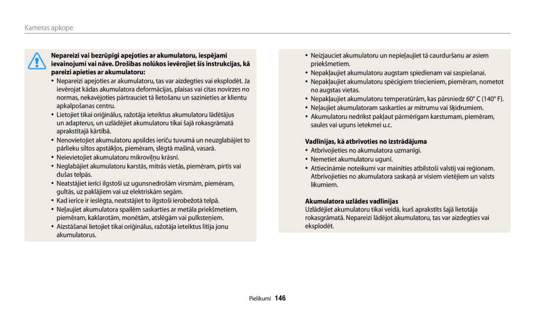 Samsung EC-WB200FBPBE2 manual Vadlīnijas, kā atbrīvoties no izstrādājuma, Akumulatora uzlādes vadlīnijas 