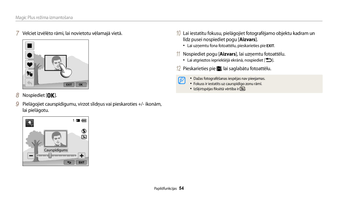 Samsung EC-WB200FBPBE2 manual Nospiediet pogu Aizvars, lai uzņemtu fotoattēlu, Pieskarieties pie , lai saglabātu fotoattēlu 