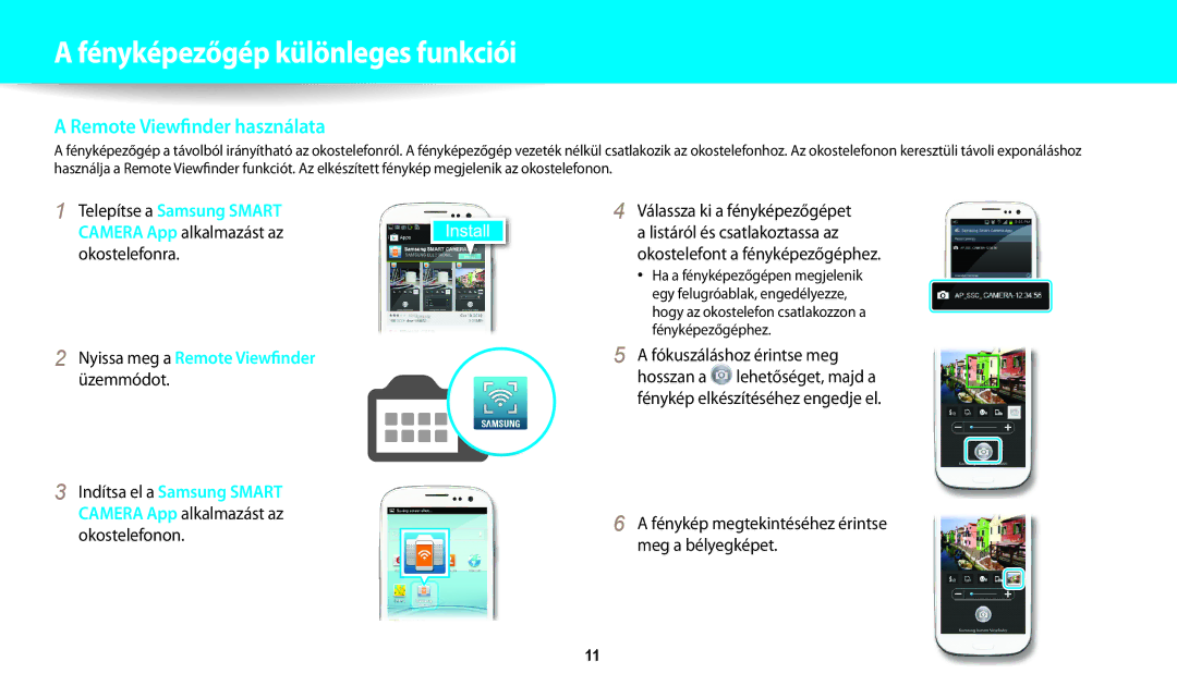 Samsung EC-WB200FBPBE3, EC-WB200FBPWE3 Remote Viewfinder használata, Fénykép megtekintéséhez érintse meg a bélyegképet 