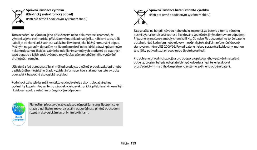 Samsung EC-WB2100BPBE3 manual Správná likvidace výrobku, Elektrický a elektronický odpad 