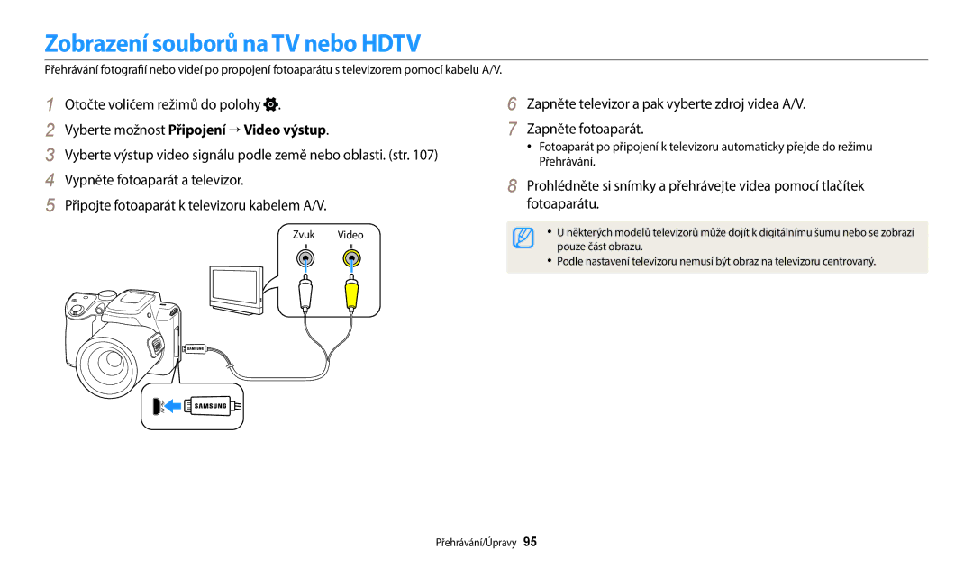 Samsung EC-WB2100BPBE3 manual Zobrazení souborů na TV nebo Hdtv 