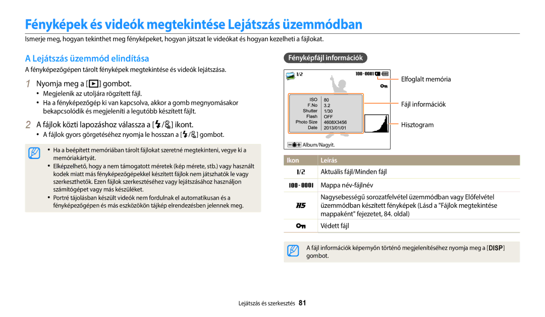 Samsung EC-WB2100BPBE3 manual Fényképek és videók megtekintése Lejátszás üzemmódban, Lejátszás üzemmód elindítása 