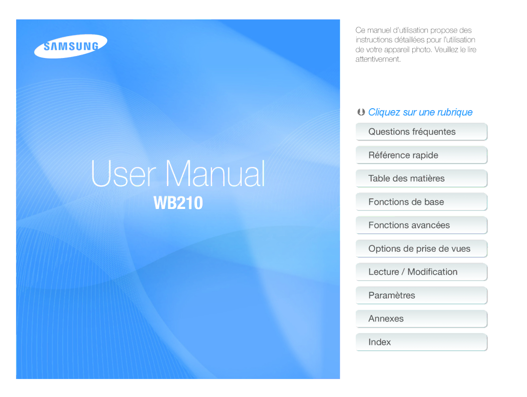 Samsung EC-WB210ZBPBE1, EC-WB210ZBPRE1 manual 