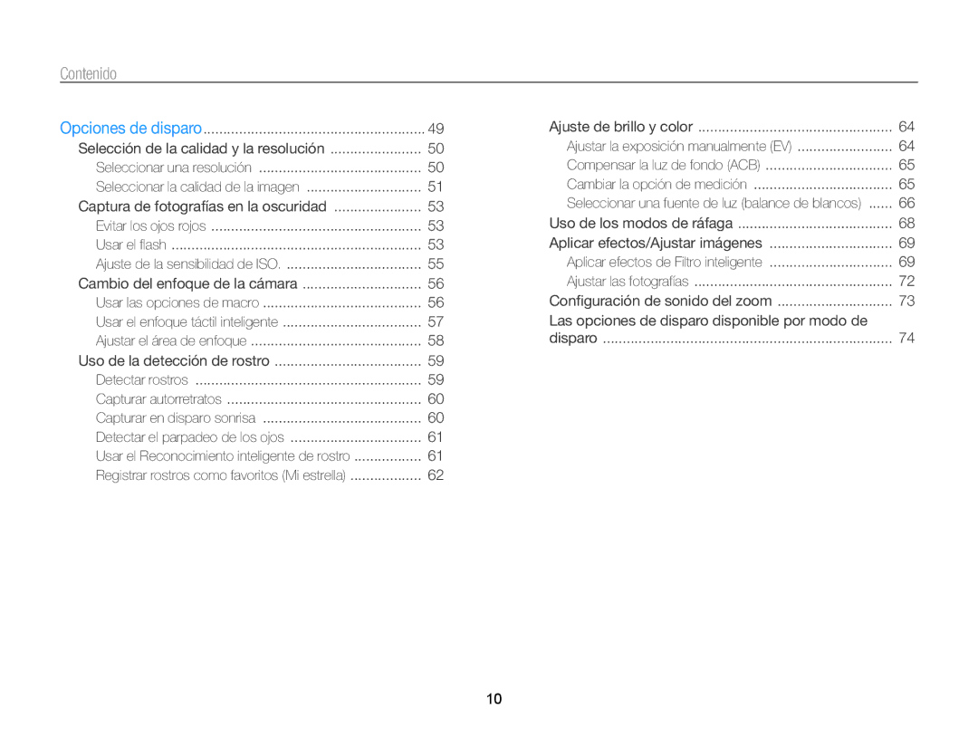 Samsung EC-WB210ZBPBE1, EC-WB210ZBPRE1 manual Contenido 