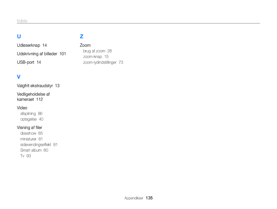 Samsung EC-WB210ZBPSE2, EC-WB210ZBPBE2 manual Afspilning 86 optagelse 