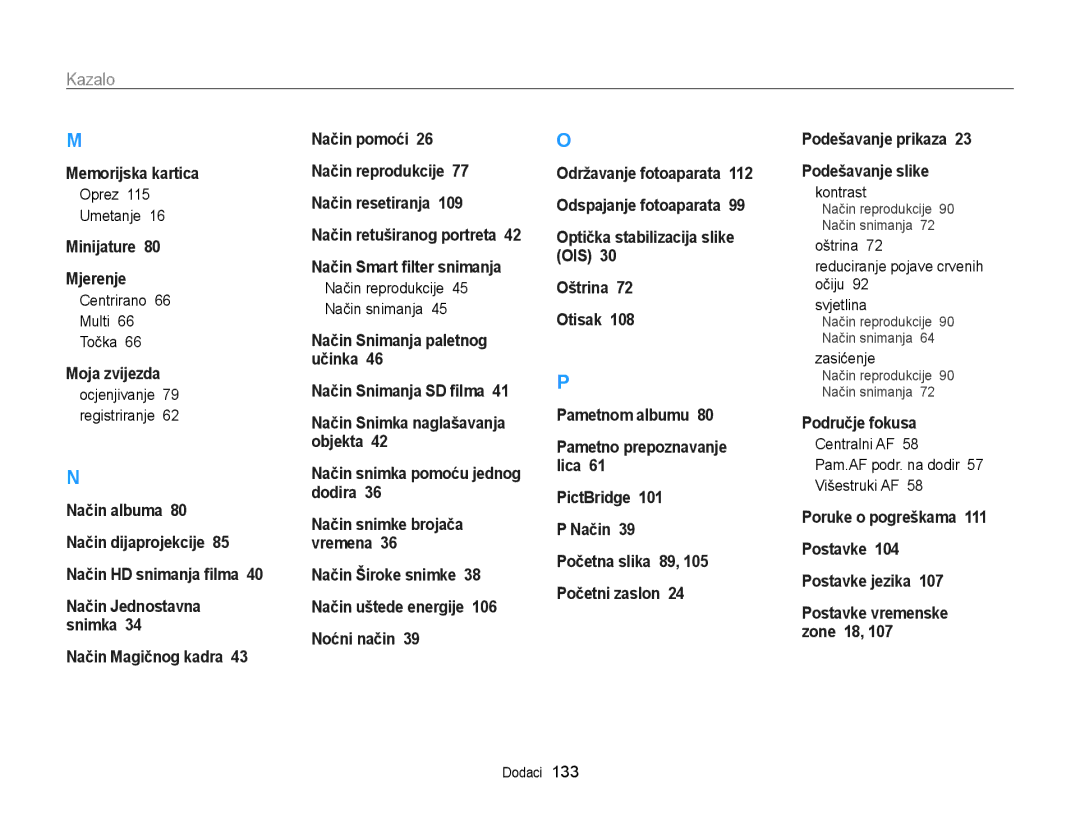 Samsung EC-WB210ZBPSE3 manual Kazalo 