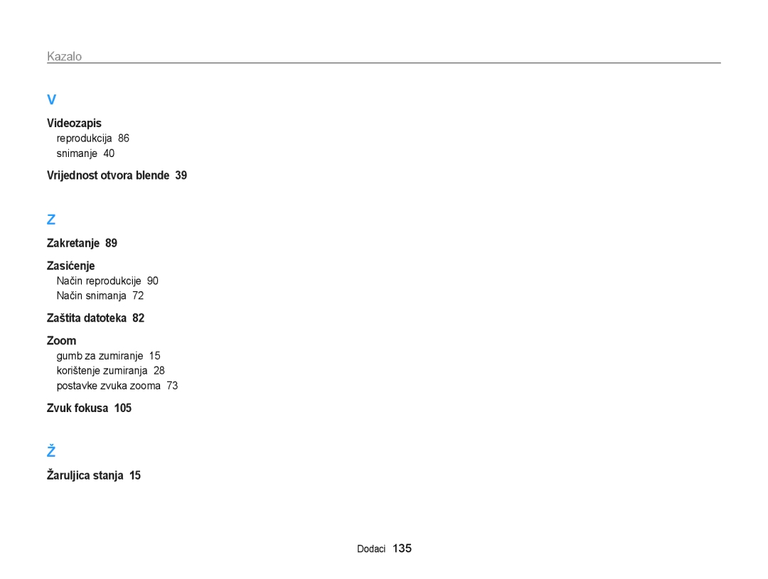 Samsung EC-WB210ZBPSE3 manual Reprodukcija 86 snimanje 