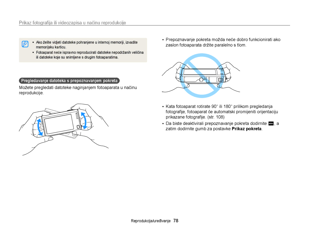 Samsung EC-WB210ZBPSE3 manual Prikaz fotograﬁja ili videozapisa u načinu reprodukcije 