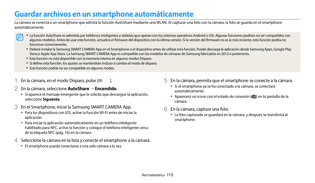 Samsung EC-WB2200BPBE1 manual Guardar archivos en un smartphone automáticamente, En la cámara, capture una foto 