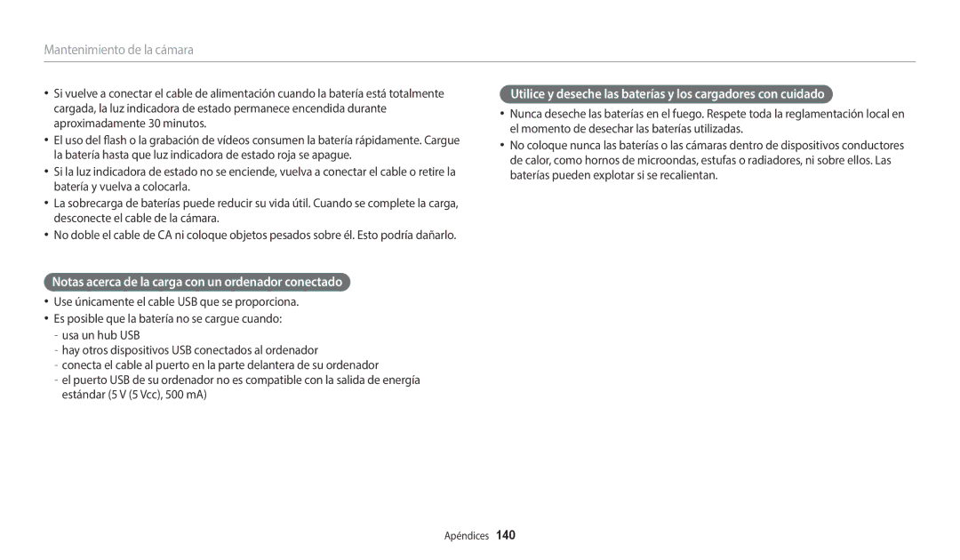 Samsung EC-WB2200BPBE1 manual Notas acerca de la carga con un ordenador conectado 