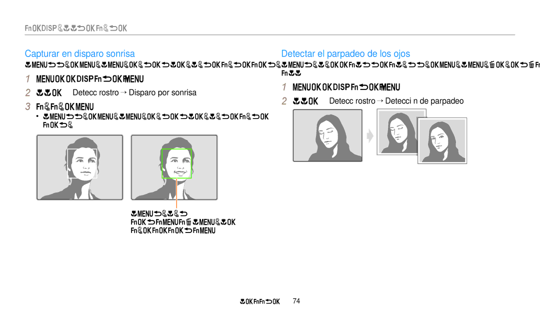 Samsung EC-WB2200BPBE1 manual Capturar en disparo sonrisa, Detectar el parpadeo de los ojos, Ajuste su toma 