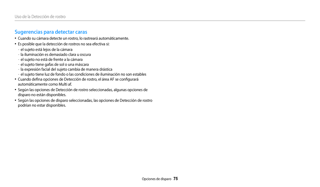 Samsung EC-WB2200BPBE1 manual Sugerencias para detectar caras 