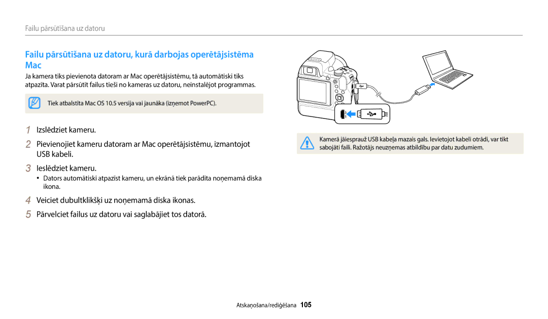 Samsung EC-WB2200BPBE2 manual Failu pārsūtīšana uz datoru 