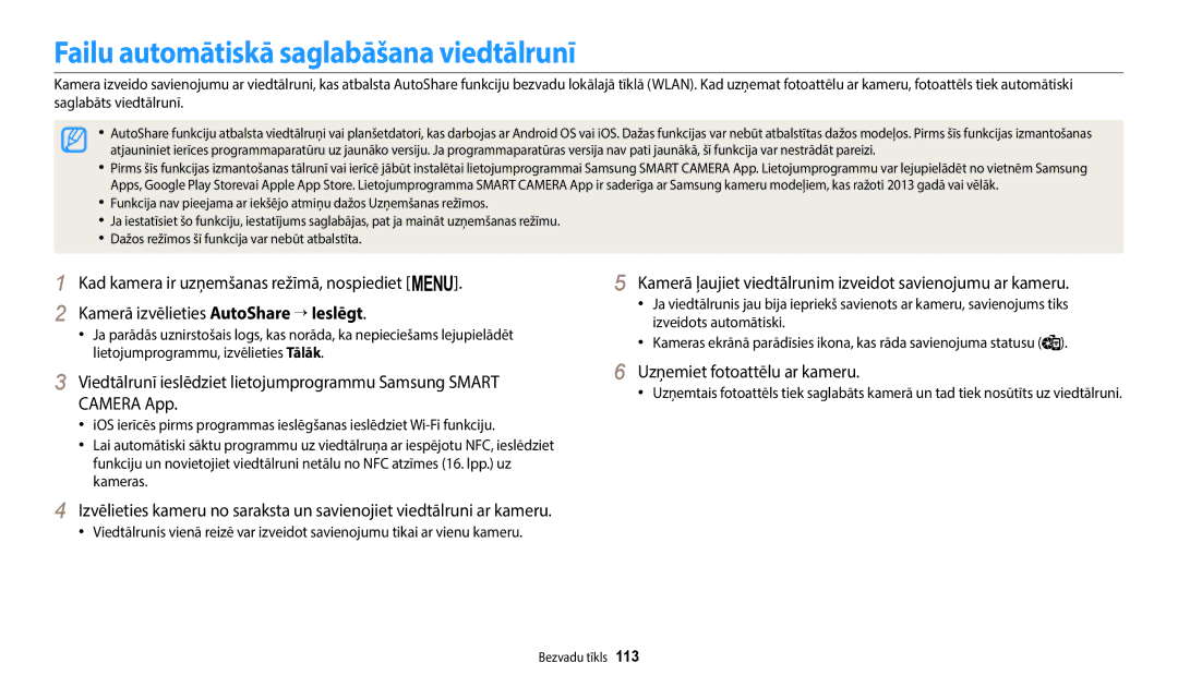 Samsung EC-WB2200BPBE2 manual Failu automātiskā saglabāšana viedtālrunī, Uzņemiet fotoattēlu ar kameru 