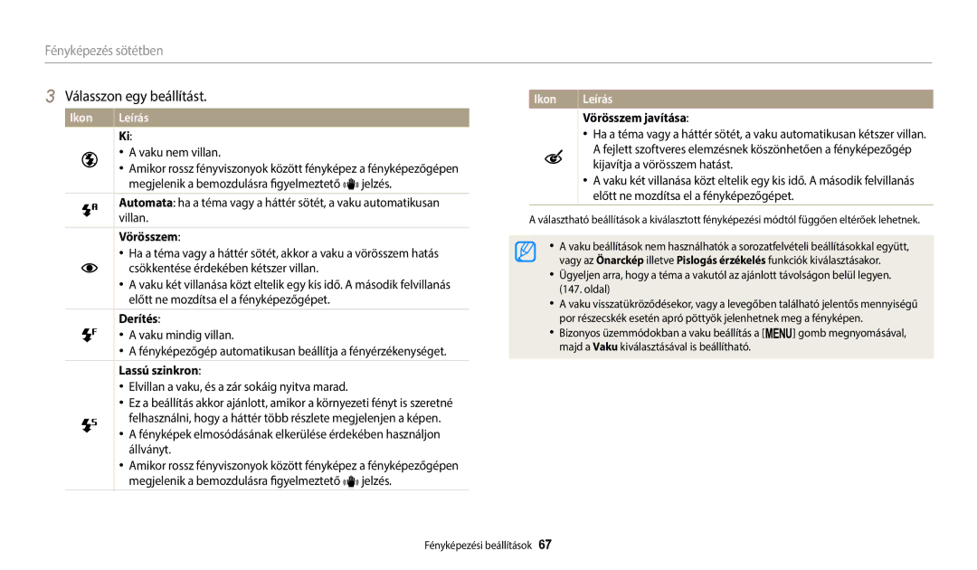 Samsung EC-WB2200BPBE3 manual Derítés, Lassú szinkron, Vörösszem javítása 