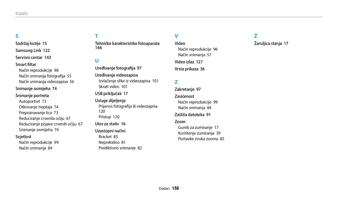 Samsung EC-WB2200BPBE3 manual Način reprodukcije, Izvlačenje slike iz videozapisa 101 Skrati video 