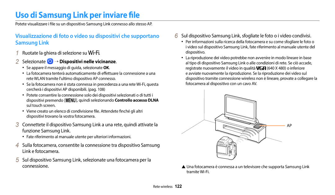 Samsung EC-WB2200BPBFR, EC-WB2200BPBTR Uso di Samsung Link per inviare file, Selezionate → Dispositivi nelle vicinanze 