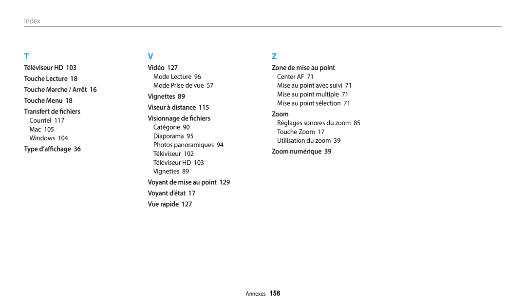 Samsung EC-WB2200BPBFR manual Courriel Mac Windows, Center AF 