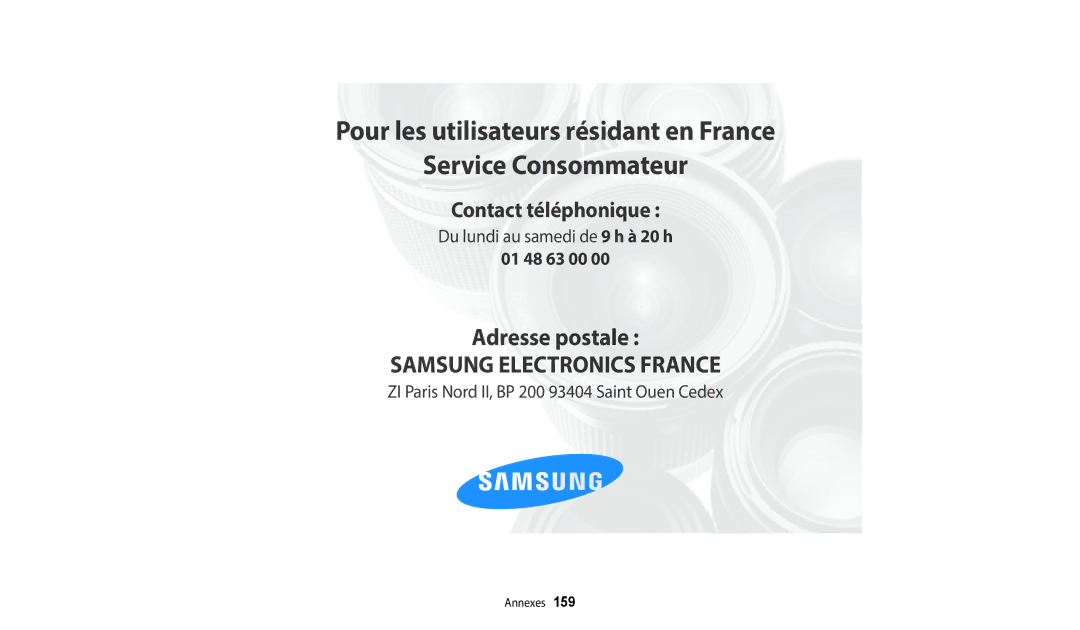 Samsung EC-WB2200BPBFR manual Samsung Electronics France 