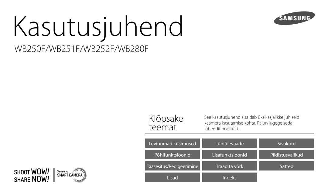 Samsung EC-WB250FBPWE2, EC-WB250FBPBE2, EC-WB250FFPWE2, EC-WB250FFPBE2, EC-WB250FBPRE2 manual Lietotāja Rokasgrāmata 