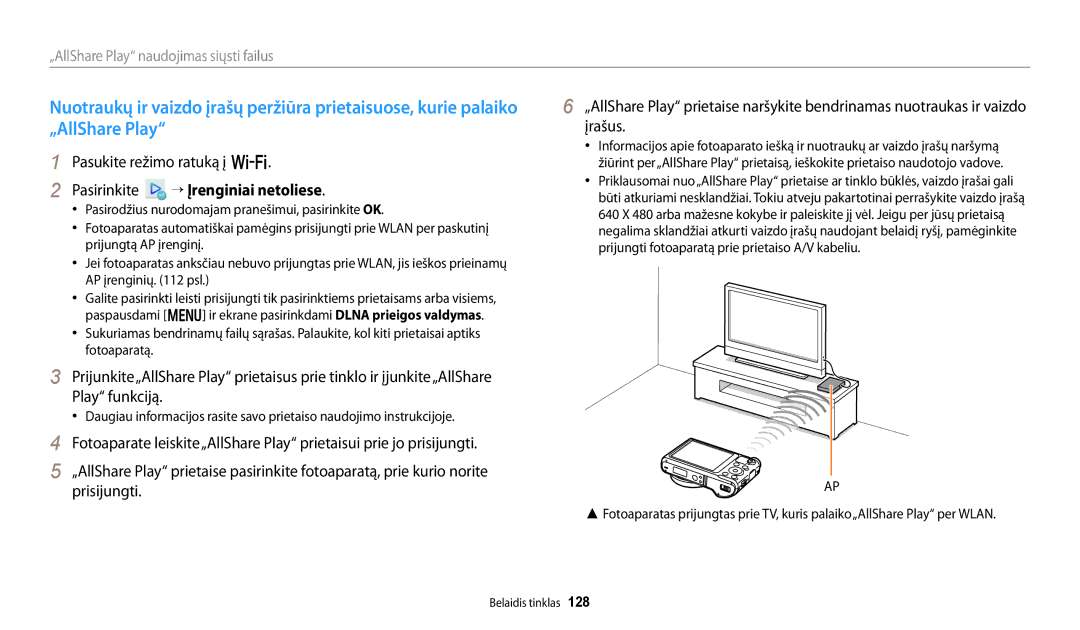 Samsung EC-WB250FFPBE2, EC-WB250FBPBE2, EC-WB250FBPWE2, EC-WB250FFPWE2, EC-WB250FBPRE2 Pasirinkite “ Įrenginiai netoliese 