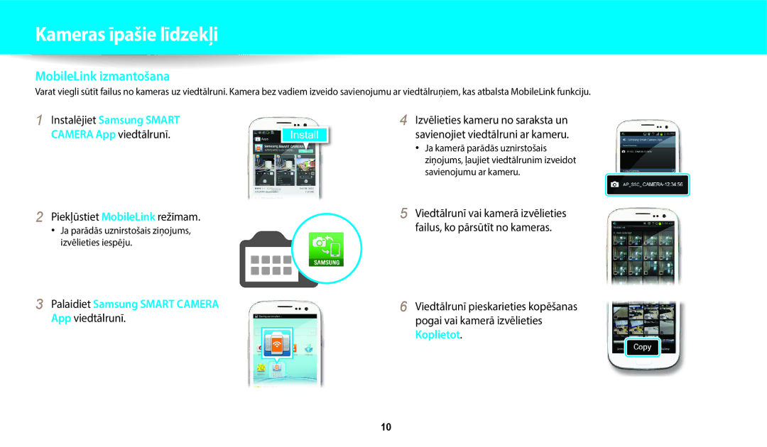 Samsung EC-WB250FFPRE2 manual Piekļūstiet MobileLink režīmam, Ja parādās uznirstošais ziņojums, izvēlieties iespēju 