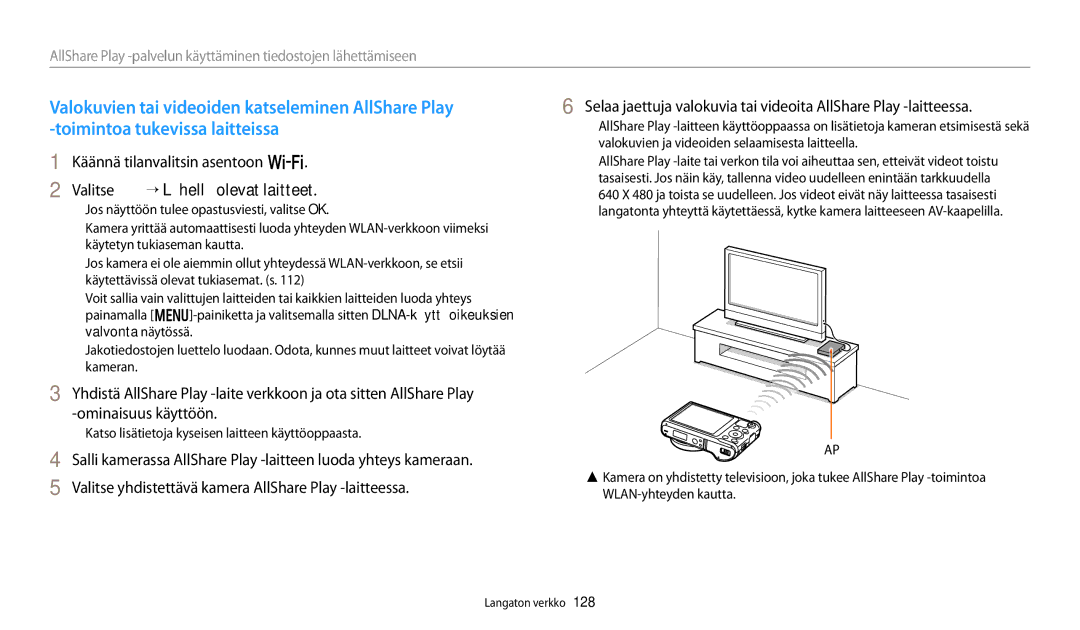 Samsung EC-WB250FFPWE2 manual Valitse “ Lähellä olevat laitteet, Katso lisätietoja kyseisen laitteen käyttöoppaasta 