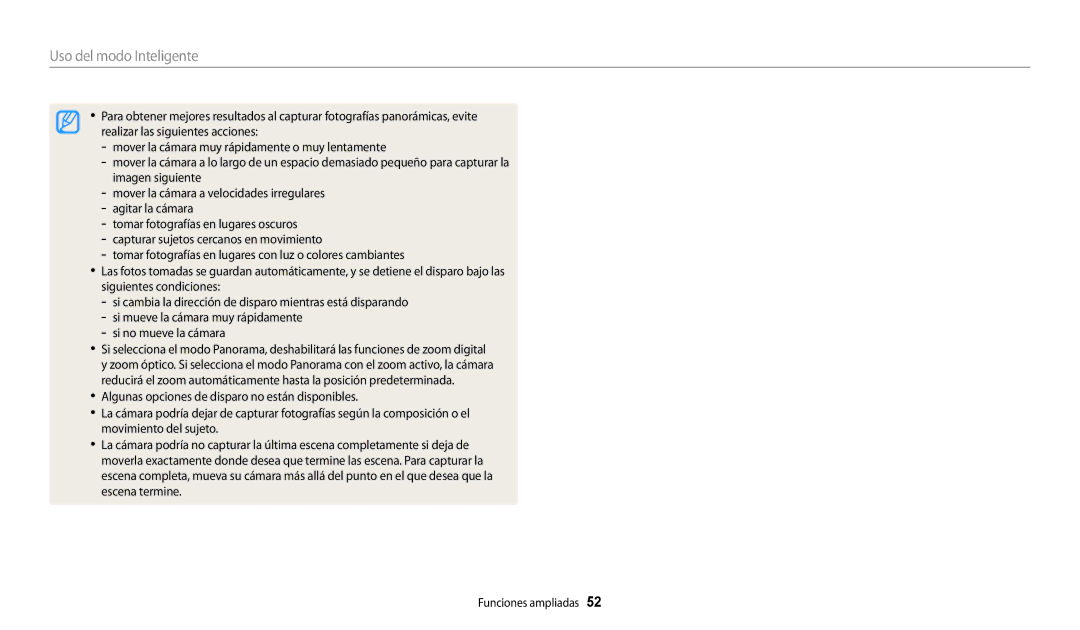 Samsung EC-WB250FBPBIL, EC-WB250FBPWE1, EC-WB250FBPBE1, EC-WB250FFPWE1, EC-WB250FFPBE1 manual Uso del modo Inteligente 