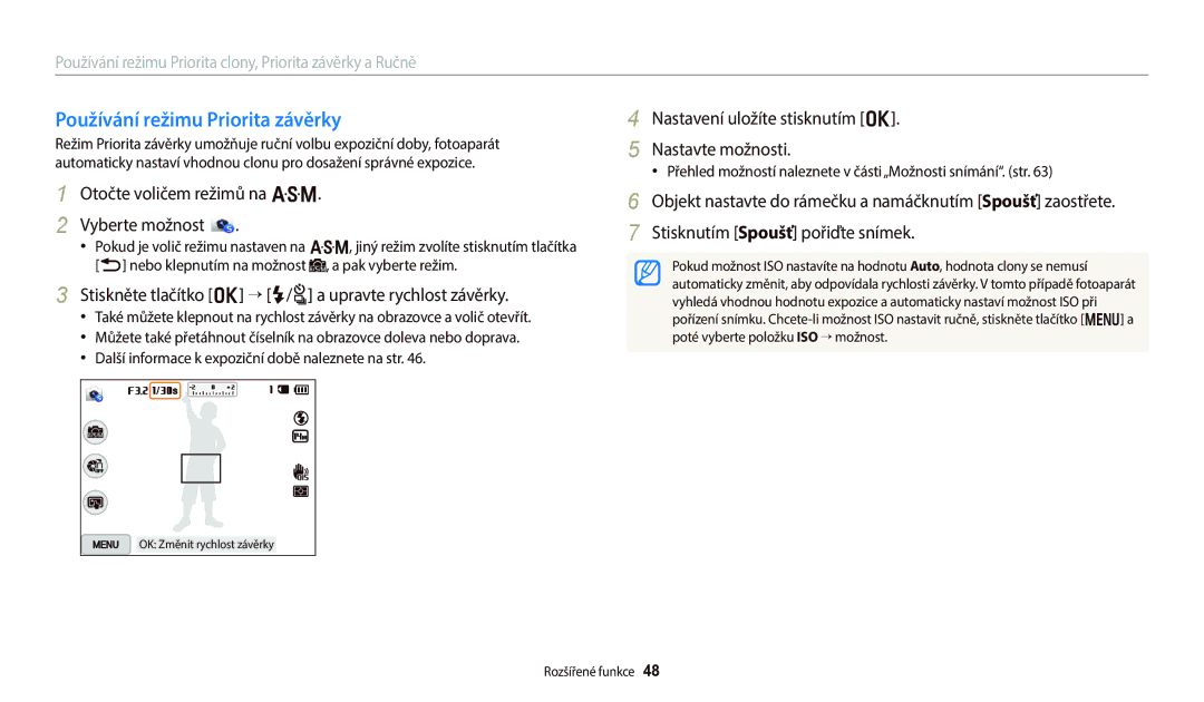 Samsung EC-WB250FBPAE3, EC-WB250FFPWE3, EC-WB250FBPWE3, EC-WB250FFPBE3 manual Nastavení uložíte stisknutím o Nastavte možnosti 