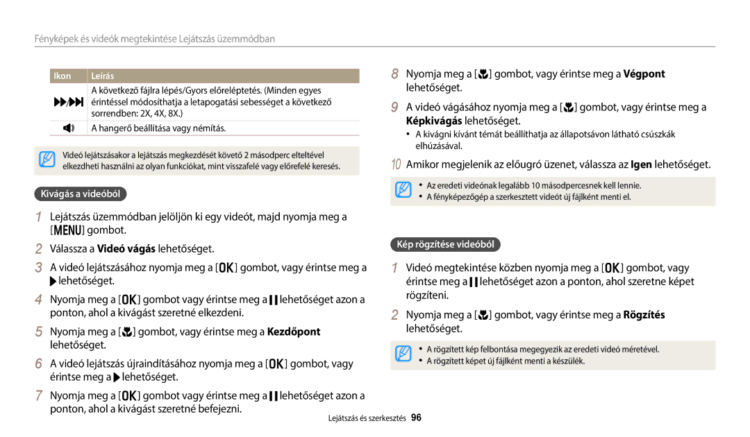 Samsung EC-WB250FFPAE3 manual Nyomja meg a c gombot, vagy érintse meg a Végpont, Lehetőséget, Képkivágás lehetőséget 