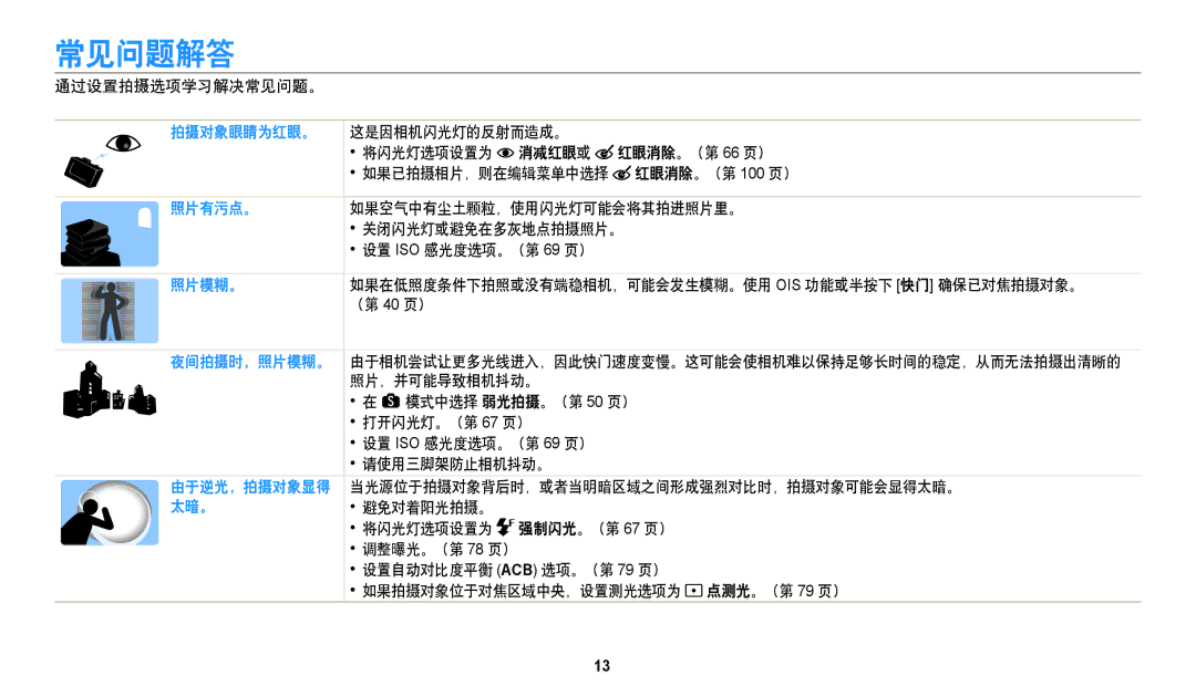 Samsung EC-WB250FBPWE3, EC-WB250FFPWE3, EC-WB250FFPBE3, EC-WB250FBPBE3, EC-WB250FBPAE3, EC-WB250FBPRE3, EC-WB250FFPAE3 常见问题解答 