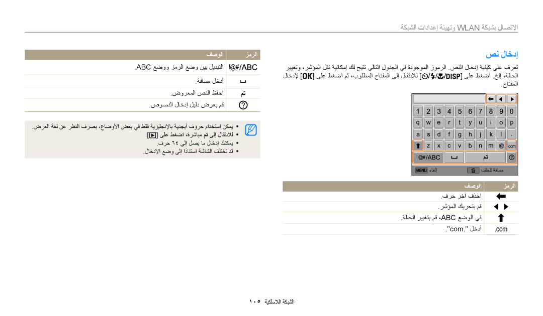 Samsung EC-WB30FZBDWSA صن لاخدإ, Abc عضوو زمرلا عضو نيب ليدبتلا ةفاسم لخدأ, ضورعملا صنلا ظفحا, صوصنلا لاخدإ ليلد ضرعب مق 