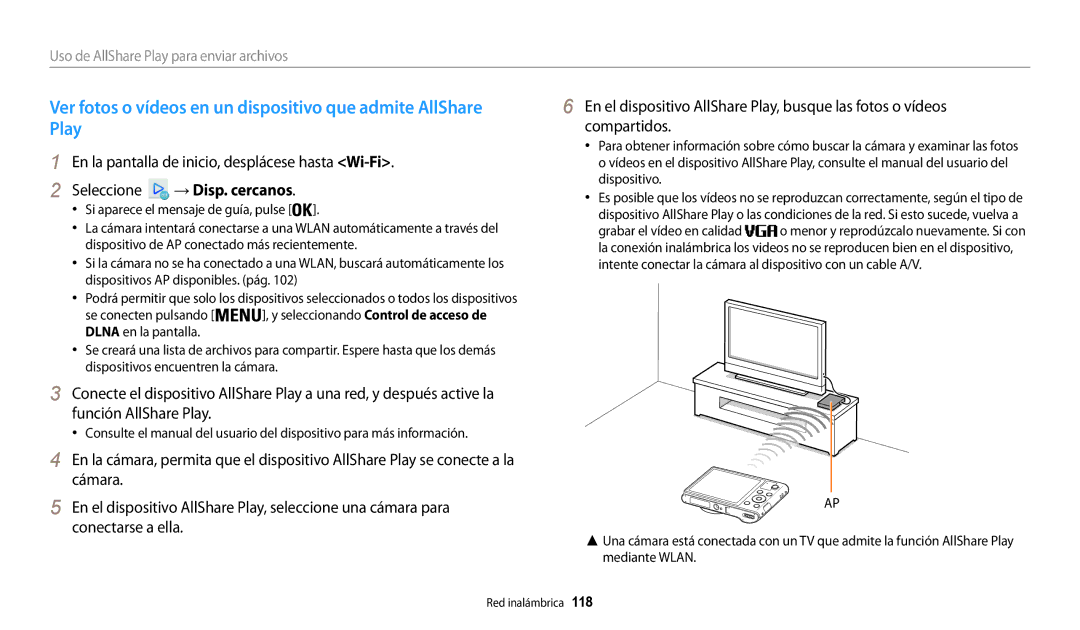 Samsung EC-WB30FZBPPIL, EC-WB30FZBPBE1, EC-WB30FZBPWE1, EC-WB30FZBPRE1 manual Uso de AllShare Play para enviar archivos 