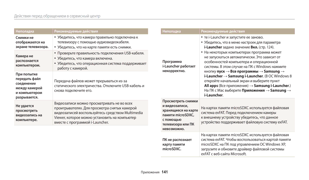 Samsung EC-WB30FZBPRRU Снимки не, Отображаются на Телевизору с помощью аудиовидеокабеля, Камера не, Распознается, Помощью 