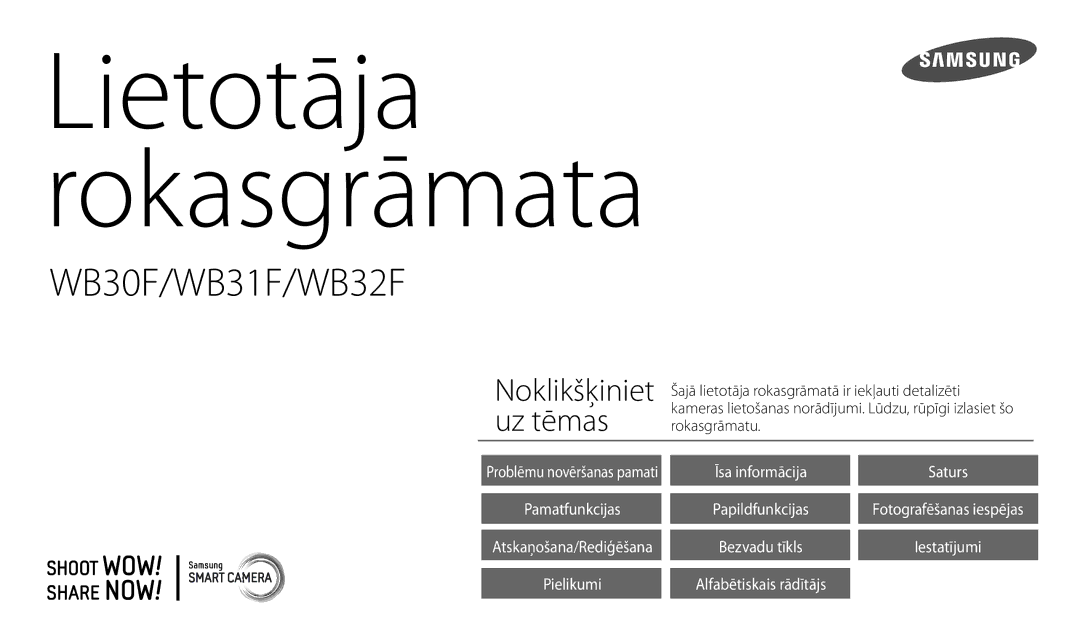 Samsung EC-WB30FZBPBE2, EC-WB30FZBPLE2, EC-WB30FZBPWE2 manual Lietotāja Rokasgrāmata 