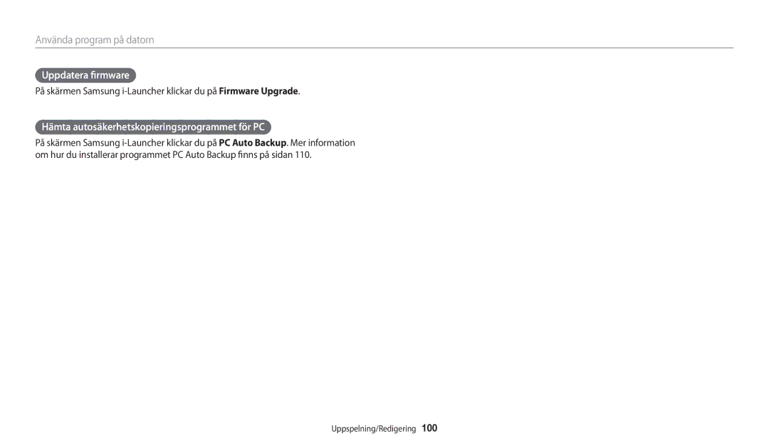 Samsung EC-WB31FZBPBE2, EC-WB30FZBPLE2, EC-WB30FZBPPE2 Uppdatera firmware, Hämta autosäkerhetskopieringsprogrammet för PC 
