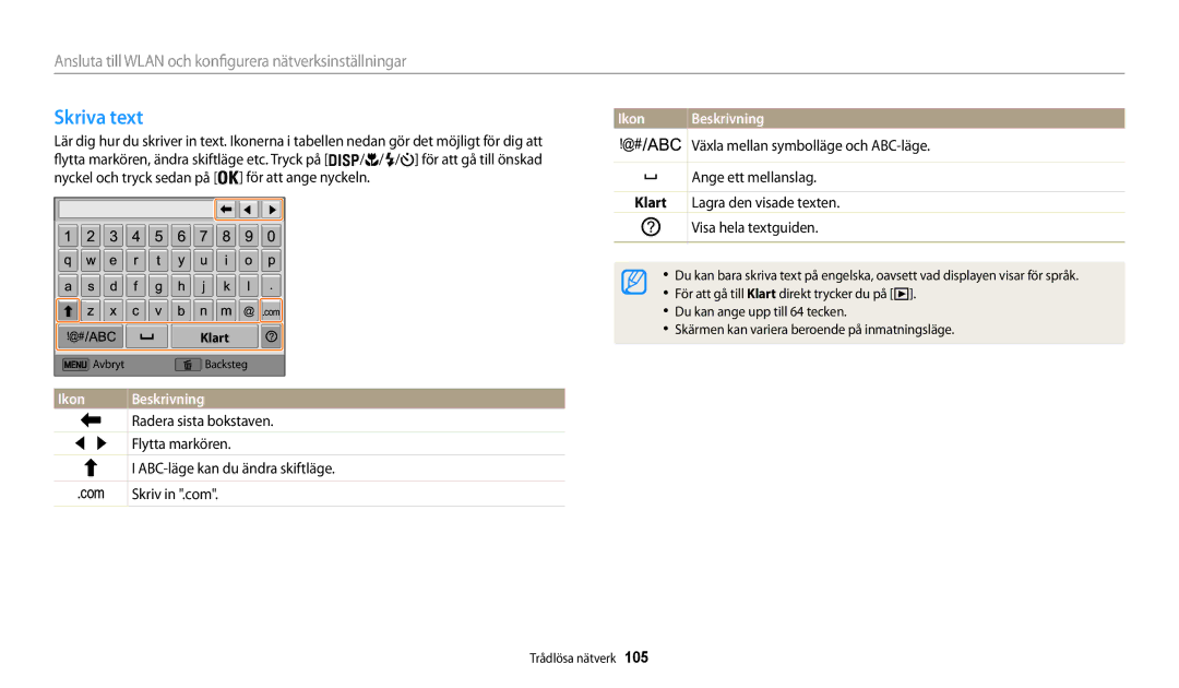 Samsung EC-WB32FZBDBE2, EC-WB30FZBPLE2, EC-WB30FZBPPE2, EC-WB31FZBPBE2, EC-WB31FZBPWE2, EC-WB32FZBDWE2 manual Skriva text, Klart 